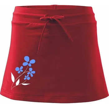 Dámská sukně Modrá květina - Sportovní sukně - two in one - XS ( Červená )
