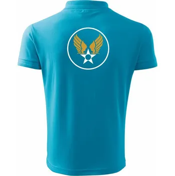 Pánská košile US Army Air Corps - zlatá - Polokošile pánská Pique Polo 203 - 4XL ( Světlý tyrkys )