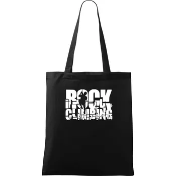 Nákupní taška Rock climbing - Taška bavlněná - 42 x 38 cm ( Černá )