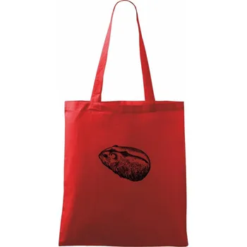 Nákupní taška Tužkou kreslený Křeček - Taška bavlněná - 42 x 38 cm ( Červená )