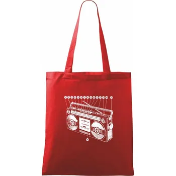 Nákupní taška Nákres starý magnetofon - Taška bavlněná - 42 x 38 cm ( Červená )
