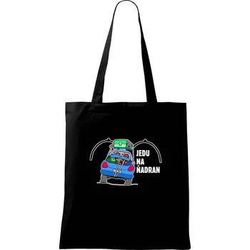 Nákupní taška Jedu na ňadran - Taška bavlněná - 42 x 38 cm ( Černá )