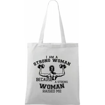 Nákupní taška Strong Woman - Taška bavlněná - 42 x 38 cm ( Bílá )