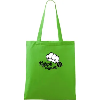 Nákupní taška Nejlepší kuchařka - čepice - Taška bavlněná - 42 x 38 cm ( Apple Green )