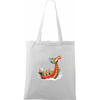 Dračí lodě při závodě - Taška bavlněná - 42 x 38 cm ( Bílá )