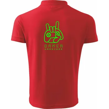 Pánská košile Hardcore gamer - ruka - zelená - Polokošile pánská Pique Polo 203 - M ( Červená )