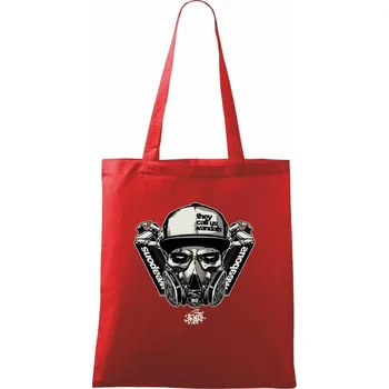 Graffiti lebka - Taška bavlněná - 42 x 38 cm ( Červená )