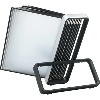 Pultový kovový stojan Tarifold Veo, 10 rámečků A4, stříbrno-černý