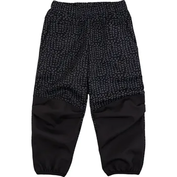 Chlapecké oblečení černo-vzorované softshellové kalhoty