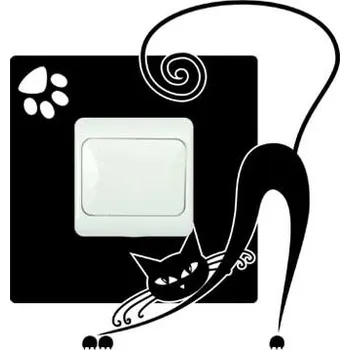 Samolepící dekorace Samolepka pod vypínač Kočka (dekorace do bytu)