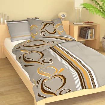 Povlečení Bavlněné povlečení Jarka šedooranžová Uzávěr: Hotelový uzávěr