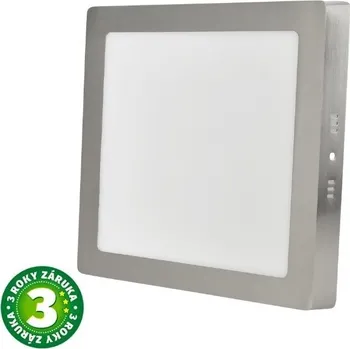LED panel Prémiový přisazený LED panel 24W 2000lm, denní, čtvercový, matný chrom, 3 roky