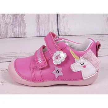 Dívčí polobotky Celoroční kožené botičky obuv D.D.step S015-706A růžové s jednorožcem velikost: 21