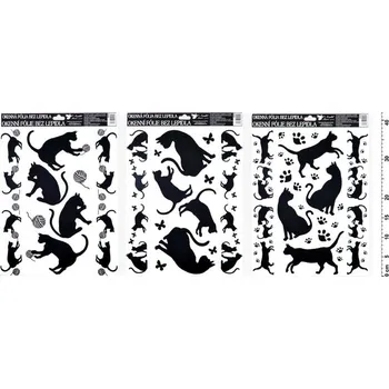 Samolepící dekorace MFP Paper Okenní fólie 893 černé kočky 42x30cm