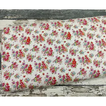 Textilie Plátno kytice do červena