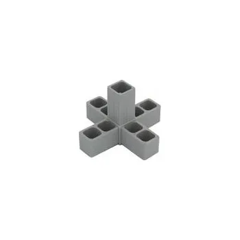 Stavební profil Plastová spojka 5D pro profil 20x20x1,5mm- šedá