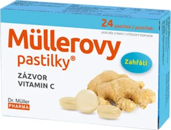 Přírodní produkt Dr. Müller Müllerovy pastilky se zázvorem a vitamínem C 24 tbl.