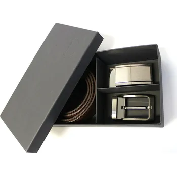 Opasek Luxusní set koženého společenského opasku se 2 sponami | černý | 60035-020-22 a 4PS obvod pasu: 110cm