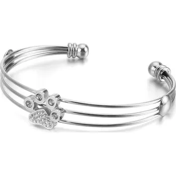 Náramek Kočičí paní Náramek s kočičí tlapkou - chirurgická ocel a zirkony