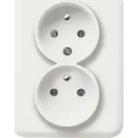Dvojzásuvka lumina bílá lesk, clonky Hager WL1270