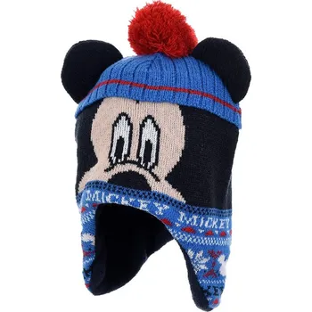 Modro-černá zimní čepice ve tvaru Mickey Mouse Velikost: 50