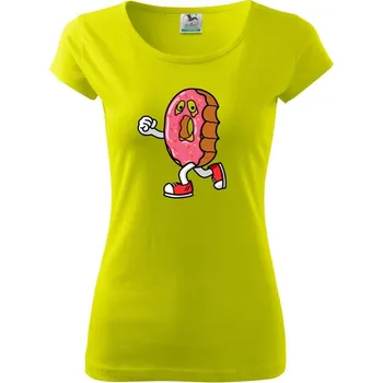 Dámské tričko Nakousnutý donut - Dámské triko Pure - M ( Limetková )