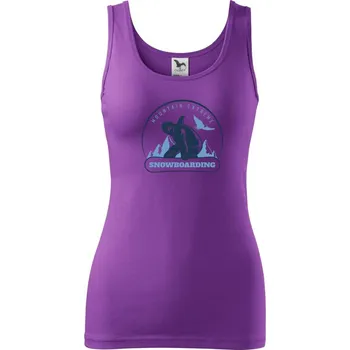 Dámské tričko Mountain extreme snowboarding kulaté - Dámské tílko - XL ( Fialová )