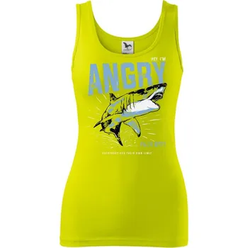 Dámské tričko Shark angry - Dámské tílko - M ( Limetková )