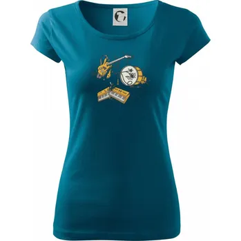Dámské tričko Rozbitá kapela - Dámské triko Pure - M ( Petrolejová )