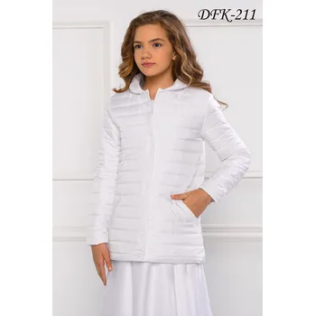 Dívčí šaty Prošívaná svatební bunda pro dětské družičky DFK-211 Barva: bílá, Vybraná velikost: velikost 158