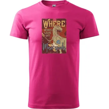 Pánská móda Where words leave off - Klasické pánské triko vyšší gramáže - XL ( Purpurová )