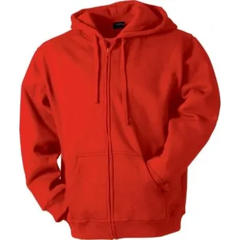 Pánská mikina Mikina pánská na zip s kapucí červená 2XL