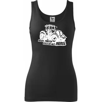Dámské oblečení Holky, traktor stojí víc než mergl - Dámské tílko - XS ( Černá )