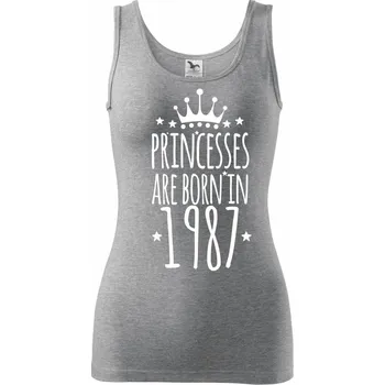 Dámské tričko Princesses are born in 1987 - Dámské tílko - S ( Tmavě šedý melír )