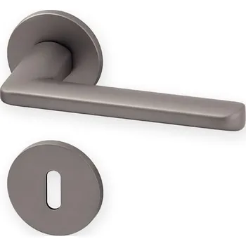 Dveřní kování Dveřní kování BARRA EXCLUSIVE R titan KK (Dveřní rozetové kování BARRA EXCLUSIVE R titan KK, vhodná pro interiér, pro dozický (obyčejný), cylindrický (fab) zámek, nebo s uzamykací páčkou na WC.)