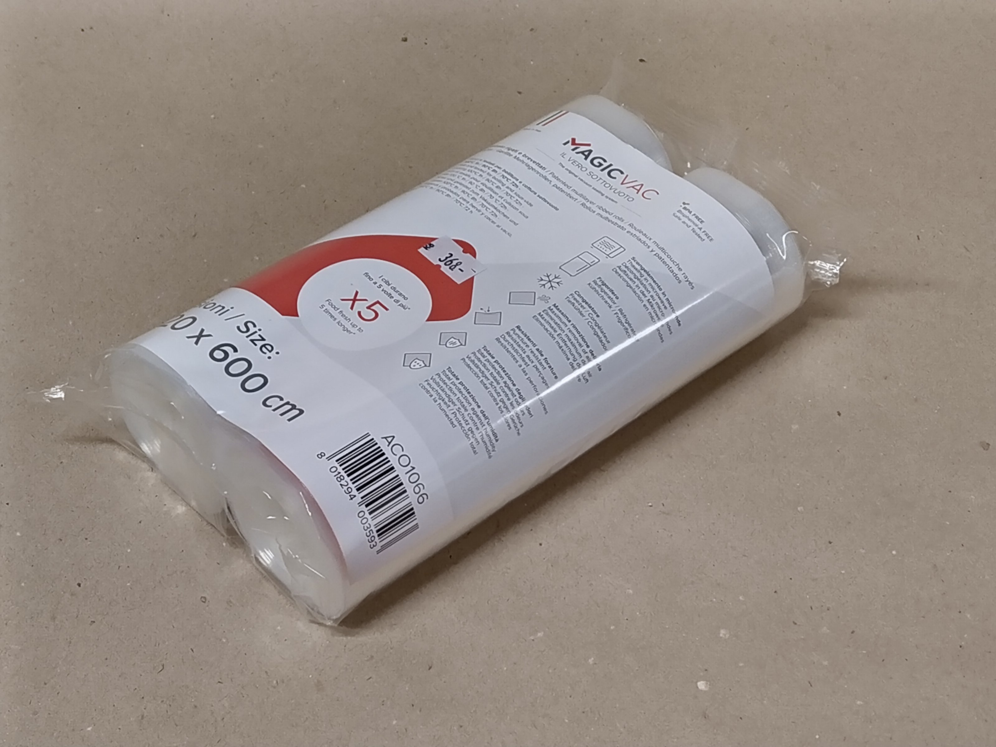 Rukáv mřížkovaný š. 20 cm, d. 6 m SOUS-VIDE- 2 ks (potravinářské vakuové folie - rolka)