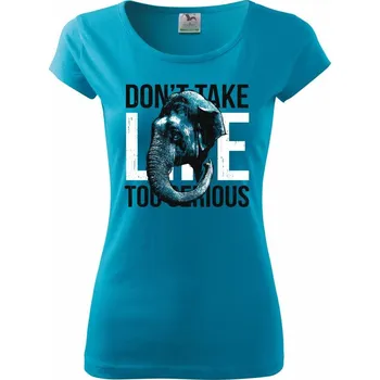 Dámské tričko Elephant serious - Dámské triko Pure - XS ( Světlý tyrkys )