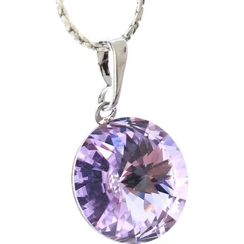 Náhrdelník Náhrdelník Swarovski Rivoli 12mm Violet Rhodium