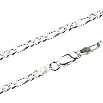 Náramek Stříbrný náramek FIGARO 3,40mm Rhodium 22cm Stříbro 925/1000 20 cm