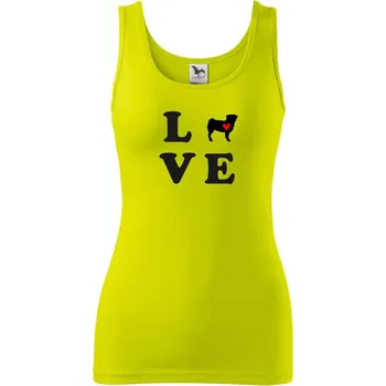 Dámské tričko Mops love - Dámské tílko - M ( Limetková )