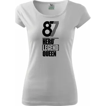Dámské tričko Hero, Legend, King x Queen 1987 - Dámské triko Pure - XS ( Bílá )