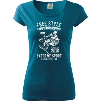 Dámské tričko Free Style Snowboarding - Dámské triko Pure - M ( Petrolejová )