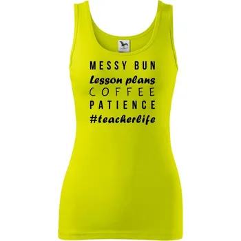 Teacher life psací - Dámské tílko - S ( Limetková )