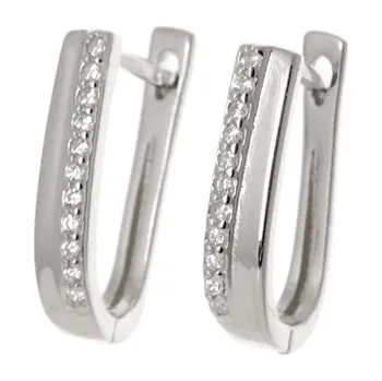 Náušnice Dámské stříbrné naušnice s čirými zirkony AGUC1433