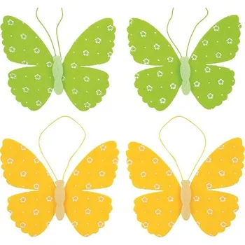 Motýl filcový 9 cm na zavěšení, 2 ks v sáčku 8883