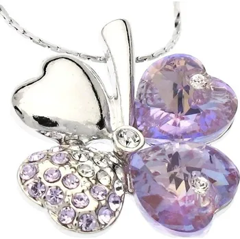 Náhrdelník Náhrdelník ČTYŘLÍSTEK Swarovski Violet Rh