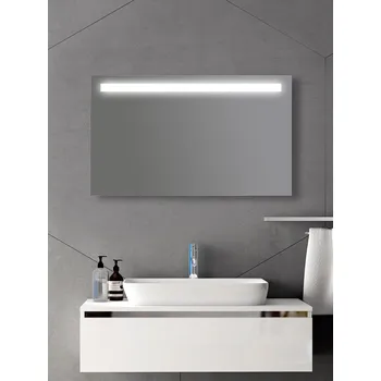 Zrcadlo Zrcadlo na zeď chodbu do pokoje ložnice předsíně koupelny LUNA - 100 x 60 cm s LED podsvíceným pruhem 902-029