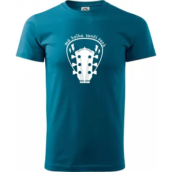 Má holka tančí rock - Klasické pánské triko vyšší gramáže - M ( Petrolejová )