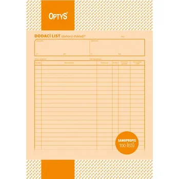 Tiskopis <product>OPTYS 1076 Dodací list A4 samopropisovací<product>