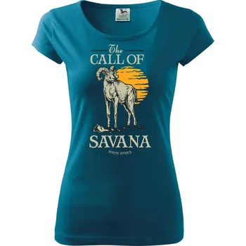 Dámské oblečení Savana koza - Dámské triko Pure - 2XL ( Petrolejová )